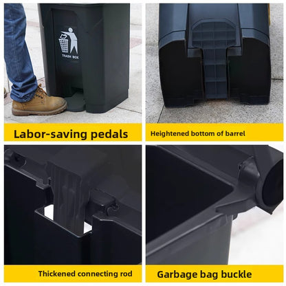Foot Pedal Trash Bin with Lid, Large Capacity for Home and Commercial Use