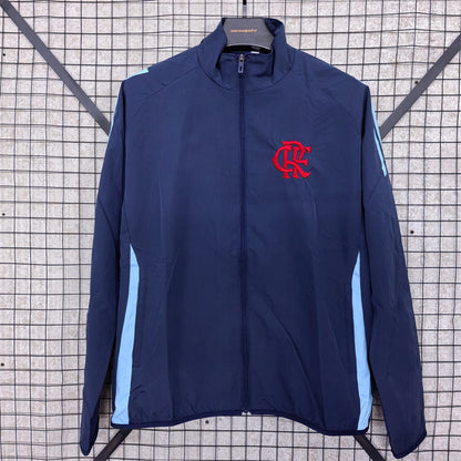 Football-inspired single-breasted trench coat