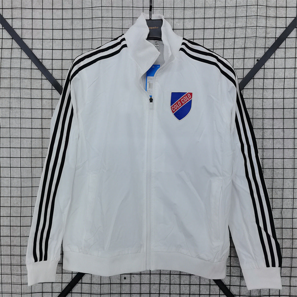 Football-inspired single-breasted trench coat