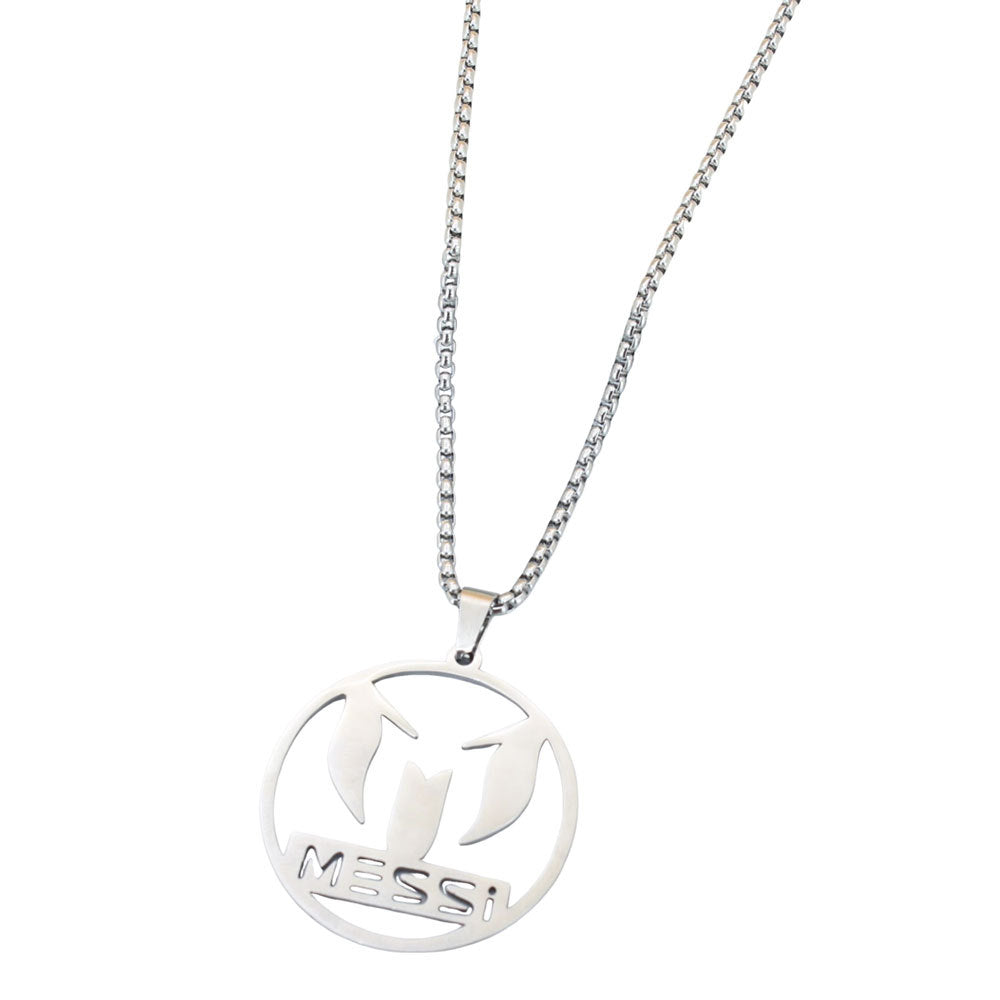 Football Player Titanium Steel Pendant Necklace