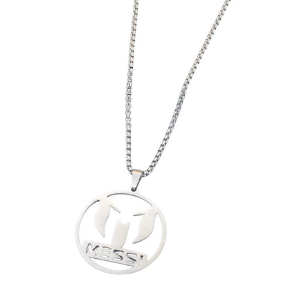 Football Player Titanium Steel Pendant Necklace