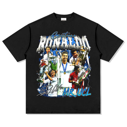 Football Star Print Cotton T-shirt