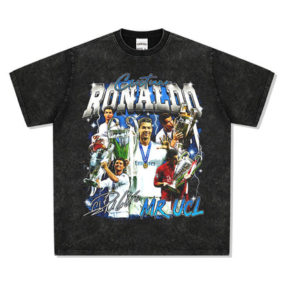 Football Star Print Cotton T-shirt