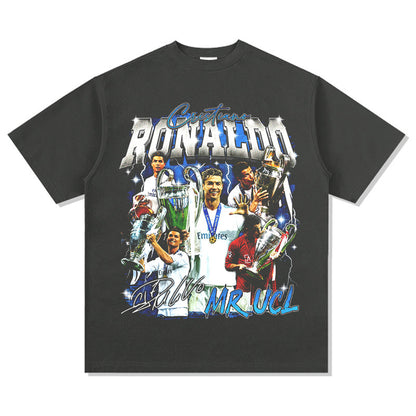 Football Star Print Cotton T-shirt