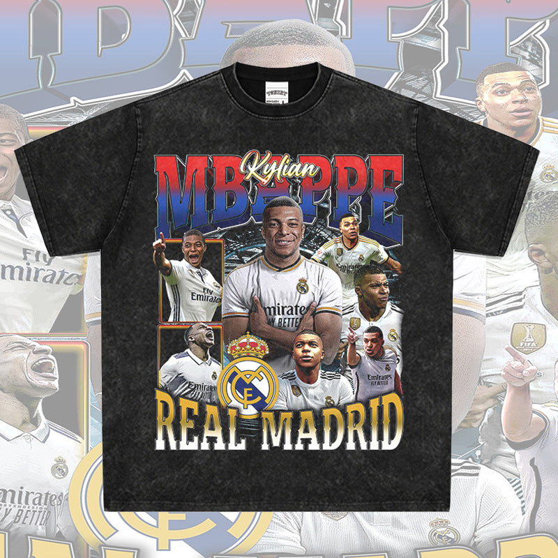 Football Star Print Cotton T-shirt