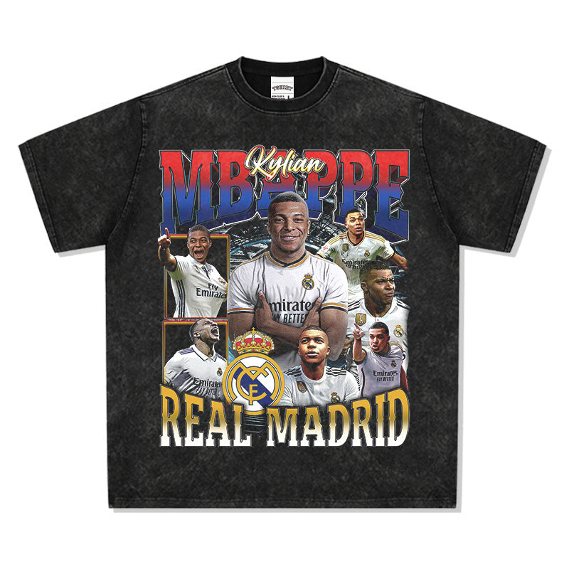 Football Star Print Cotton T-shirt