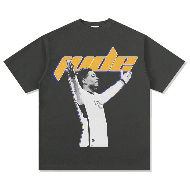 Football Star Print Cotton T-shirt