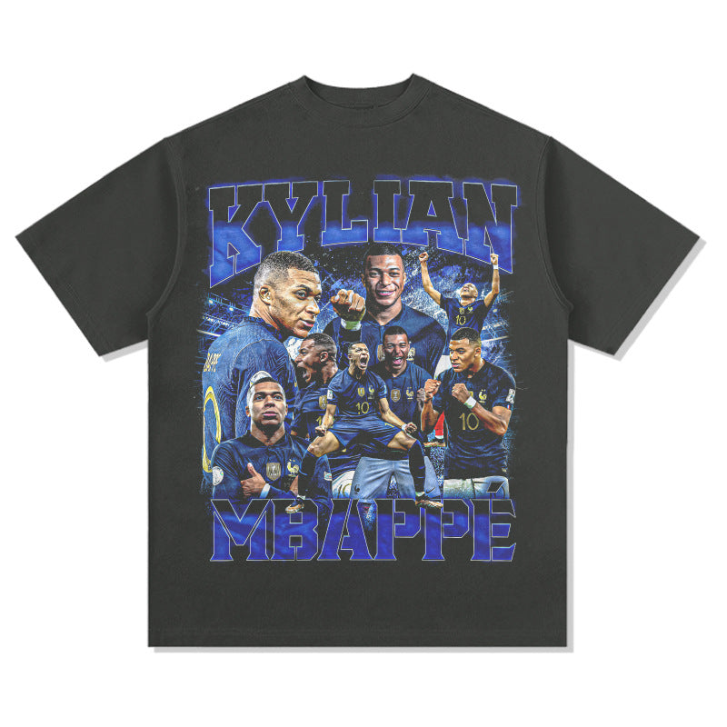 Football Star Print Cotton T-shirt