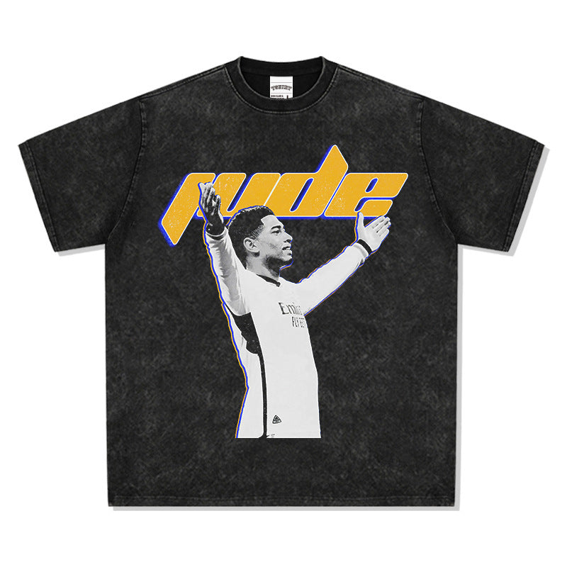Football Star Print Cotton T-shirt