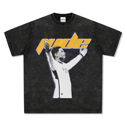Football Star Print Cotton T-shirt