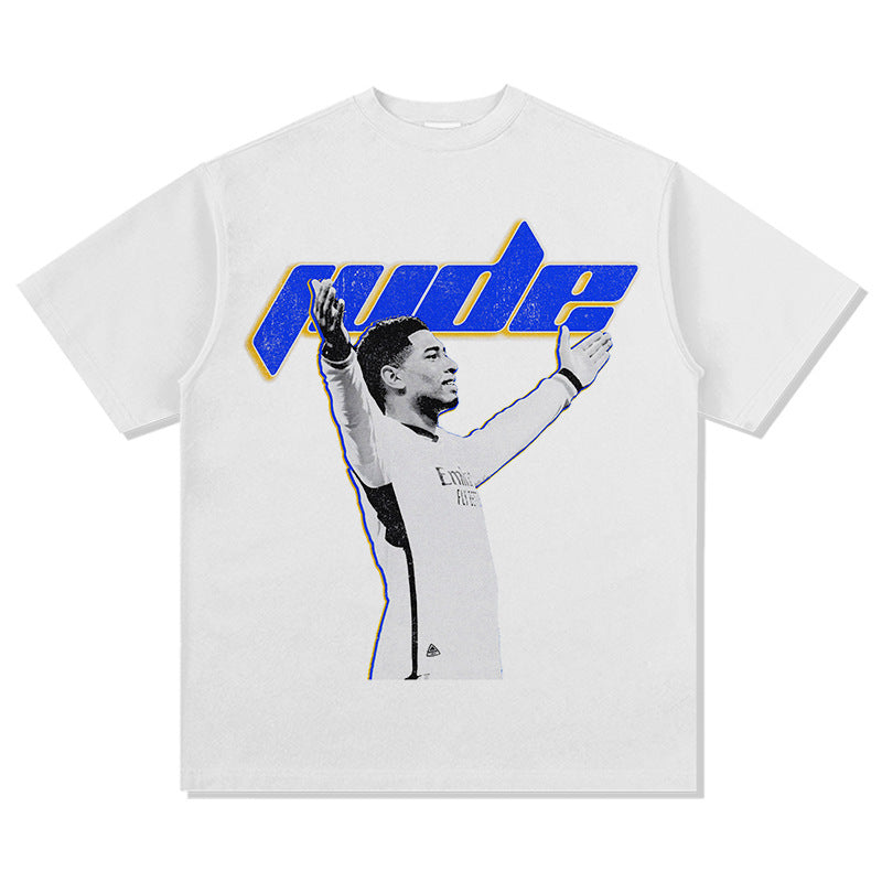 Football Star Print Cotton T-shirt