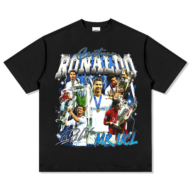 Football Star Print Cotton T-shirt