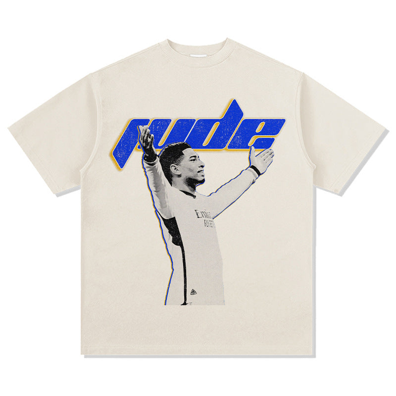 Football Star Print Cotton T-shirt