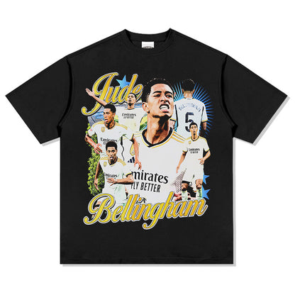 Football Star Print Cotton T-shirt