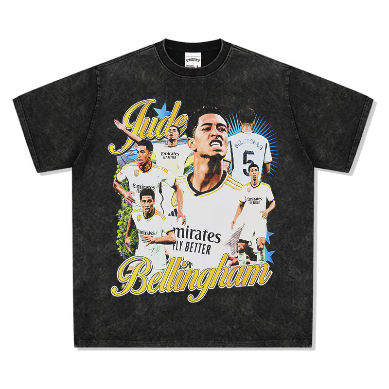 Football Star Print Cotton T-shirt