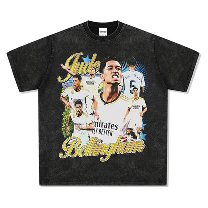 Football Star Print Cotton T-shirt