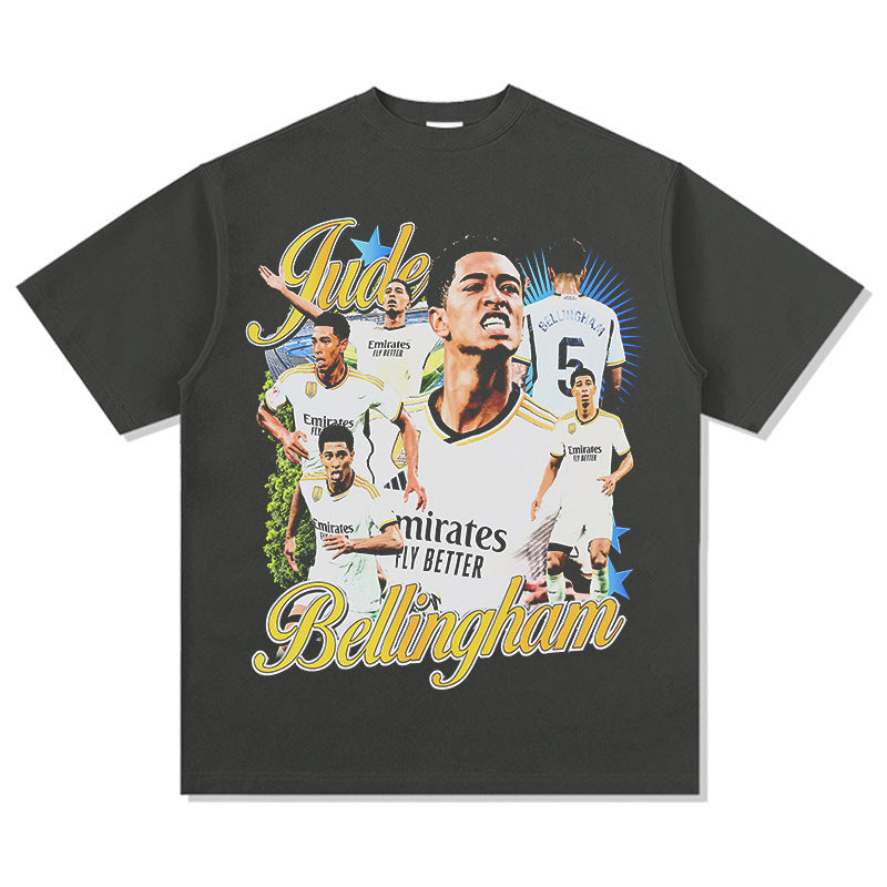 Football Star Print Cotton T-shirt