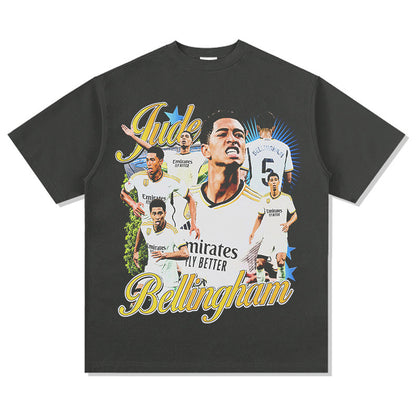 Football Star Print Cotton T-shirt