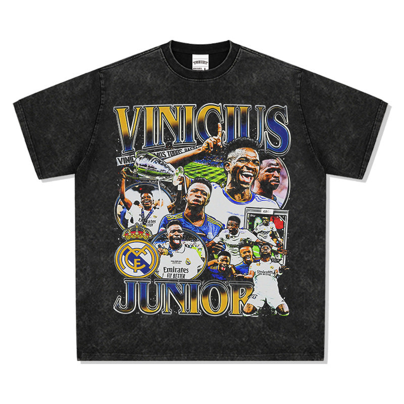 Football Star Print Cotton T-shirt