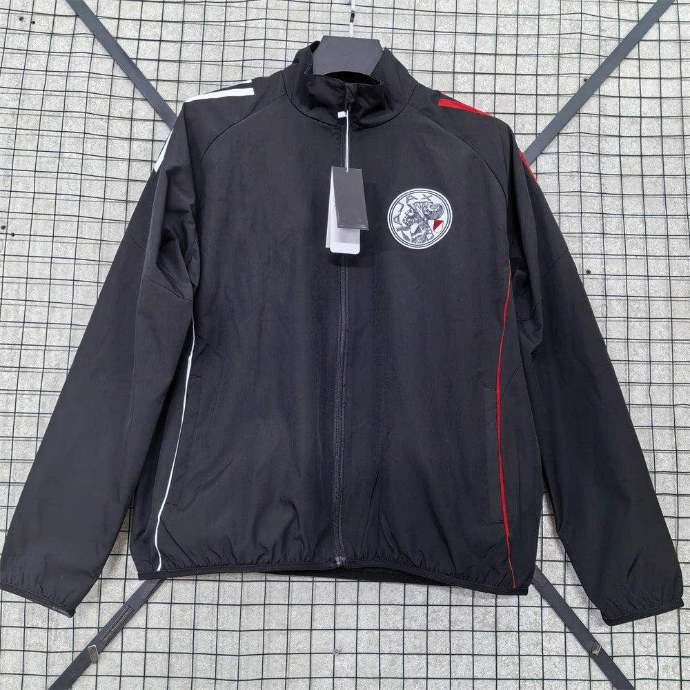 Football-themed single-breasted trench coat