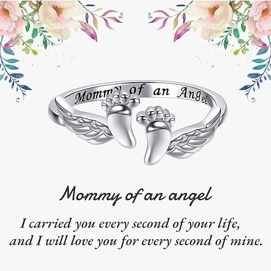 Footprints, wings, opening, ring