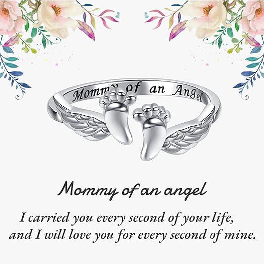 Footprints, wings, opening, ring