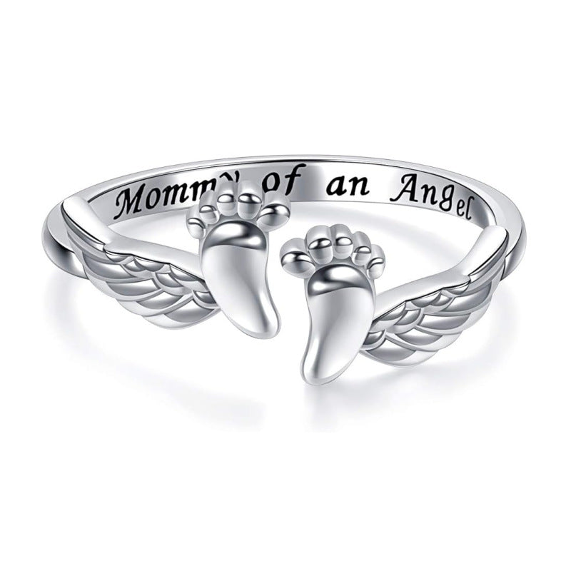 Footprints, wings, opening, ring