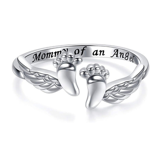 Footprints, wings, opening, ring