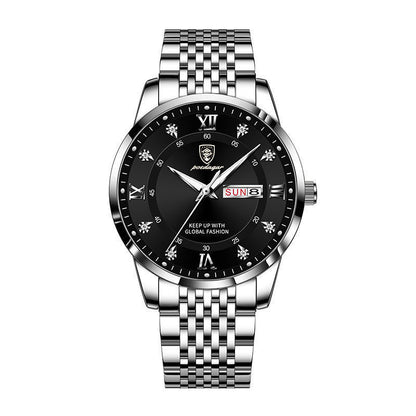 Foreign trade AliExpress explosions Swiss certification imported double calendar waterproof luminous men's watch Korean fashion