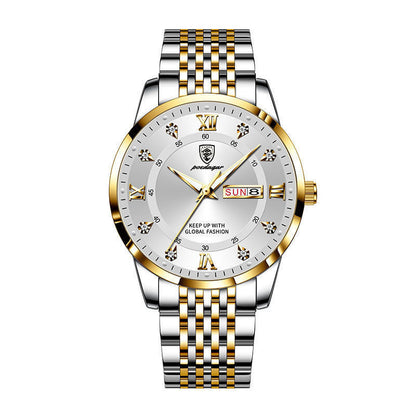 Foreign trade AliExpress explosions Swiss certification imported double calendar waterproof luminous men's watch Korean fashion