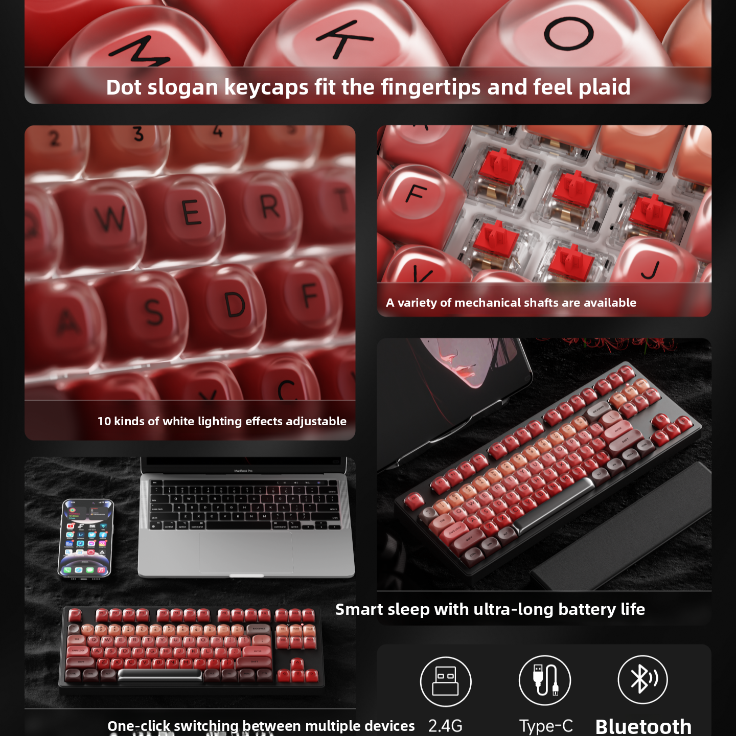 Forerunner Wireless Mechanical Keyboard with RGB Backlight