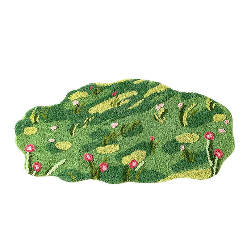 Forest moss tufted carpet