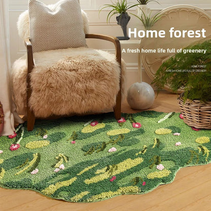Forest moss tufted carpet