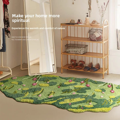 Forest moss tufted carpet