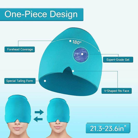 Form Fitting Gel Migraine Relief Cold Compress Hat