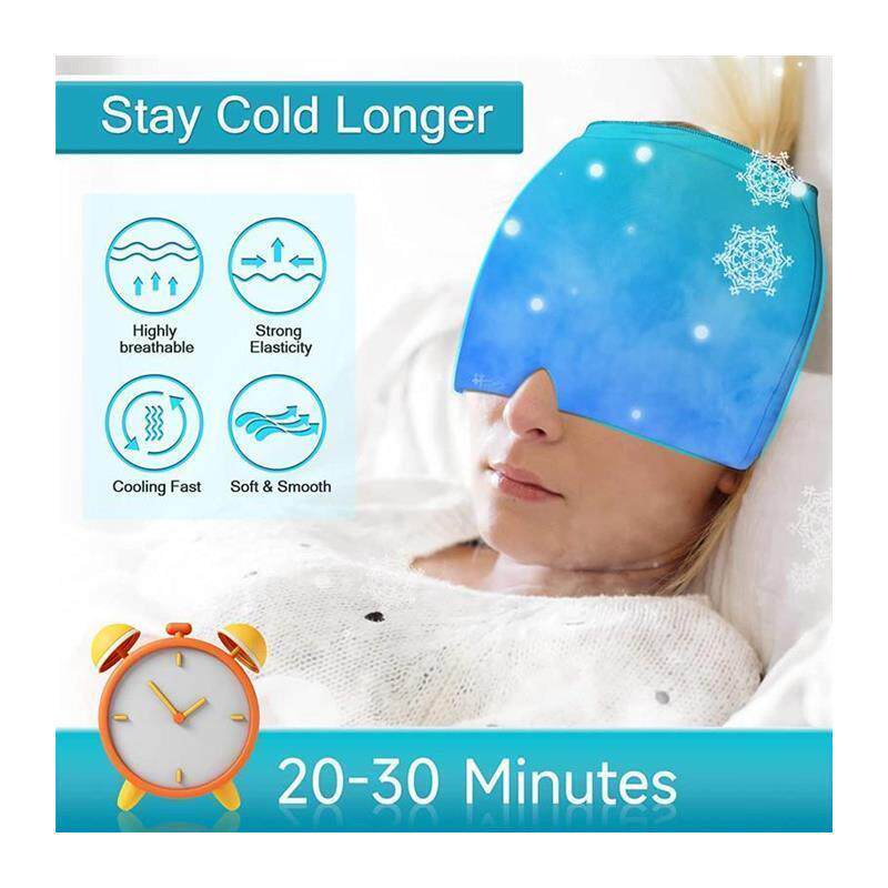 Form Fitting Gel Migraine Relief Cold Compress Hat
