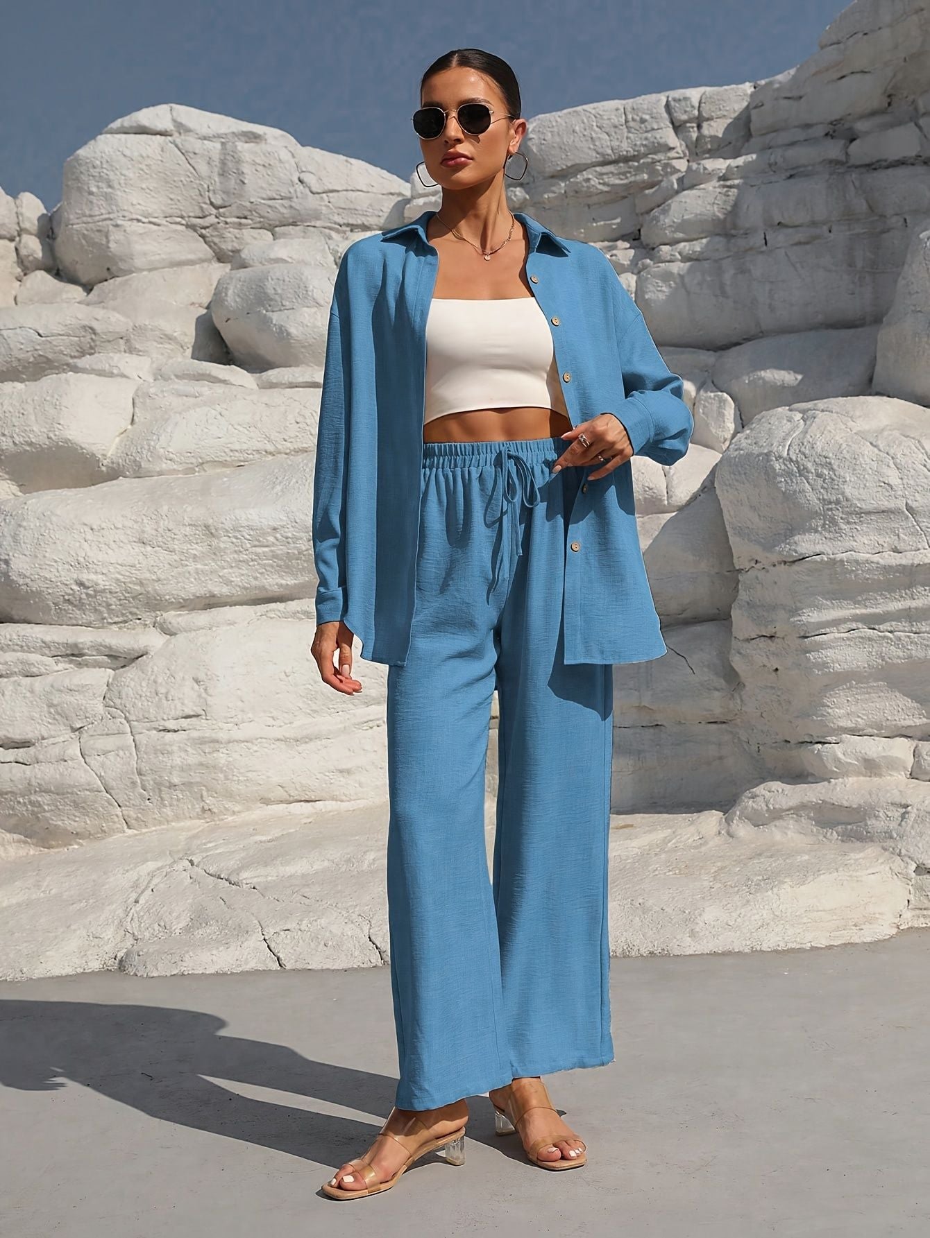 Formal large-size women's long-sleeved cardigan set
