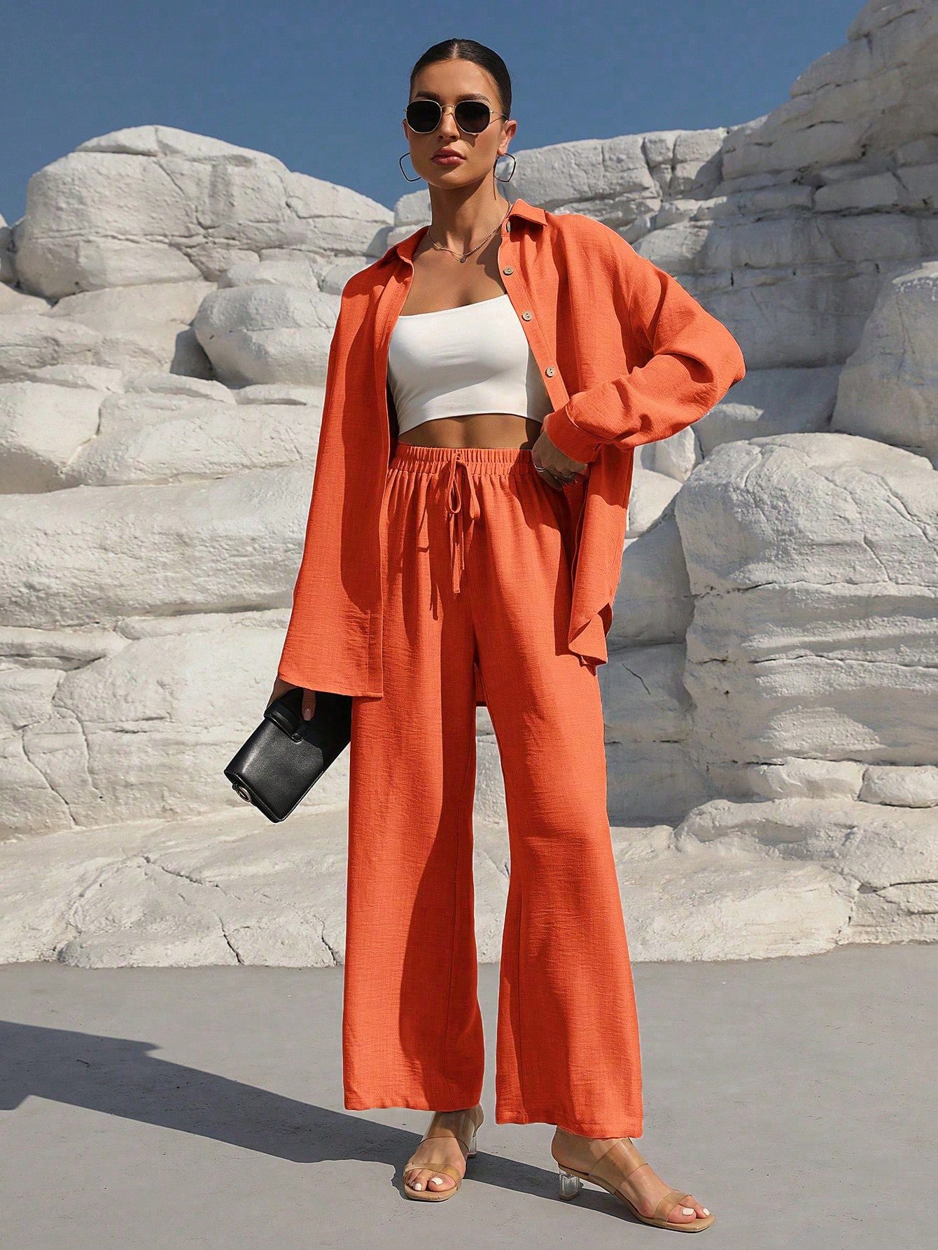 Formal large-size women's long-sleeved cardigan set