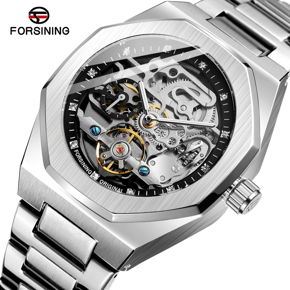 Forsining Automatic Mechanical Watch with Luminous Dial
