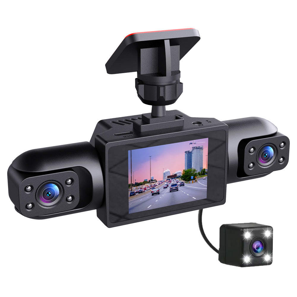 Four-Camera Vehicle Driving Recorder with 360-Degree View