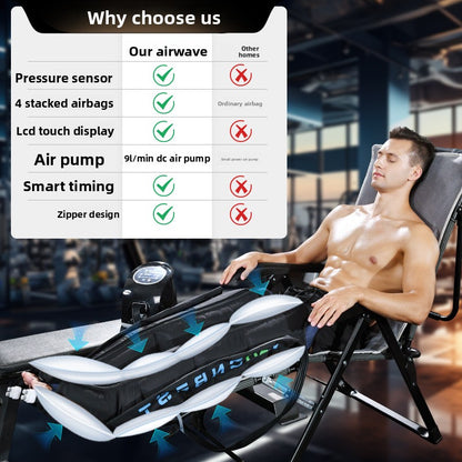 Four-Chamber Air Pressure Leg Massager with Adjustable Intensity
