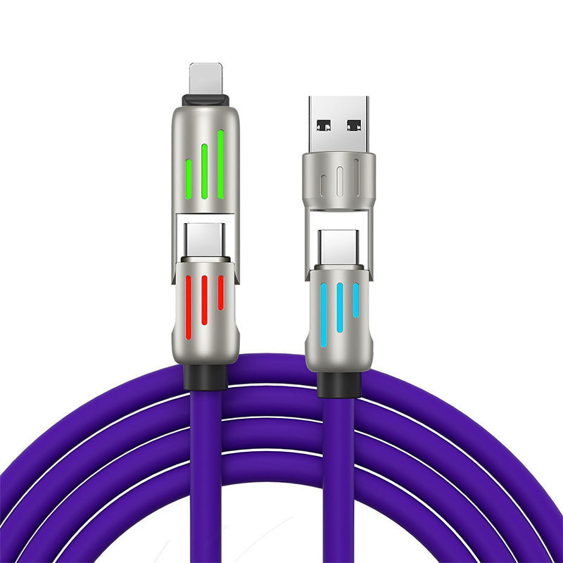 Four-in-One Fast Charging Data Cable with Breathing Light