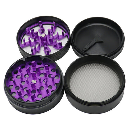 Four-Layer Aluminum Alloy Cigarette Grinder with Transparent Top
