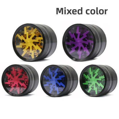 Four-Layer Aluminum Alloy Cigarette Grinder with Transparent Top