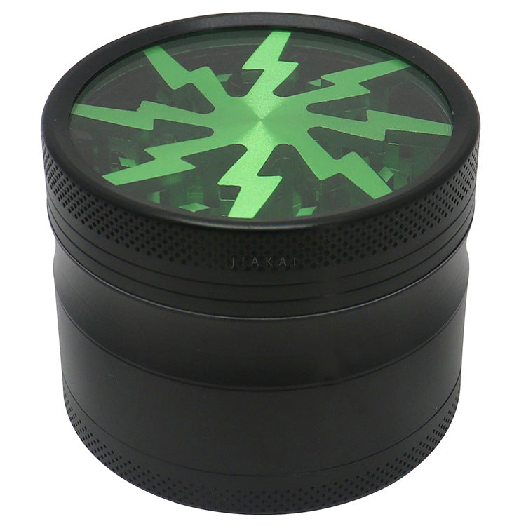 Four-Layer Aluminum Alloy Cigarette Grinder with Transparent Top