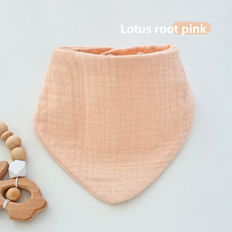Four-layer solid-color triangular scarf
