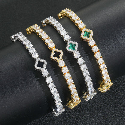 Four-Leaf Clover Chain Bracelet