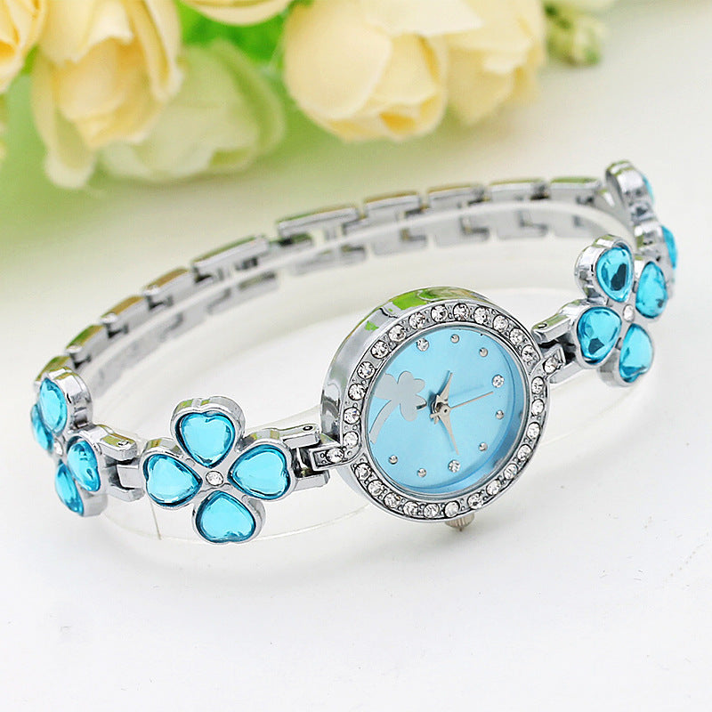 Four Leaf Clover Diamond Women Bracelet Watch