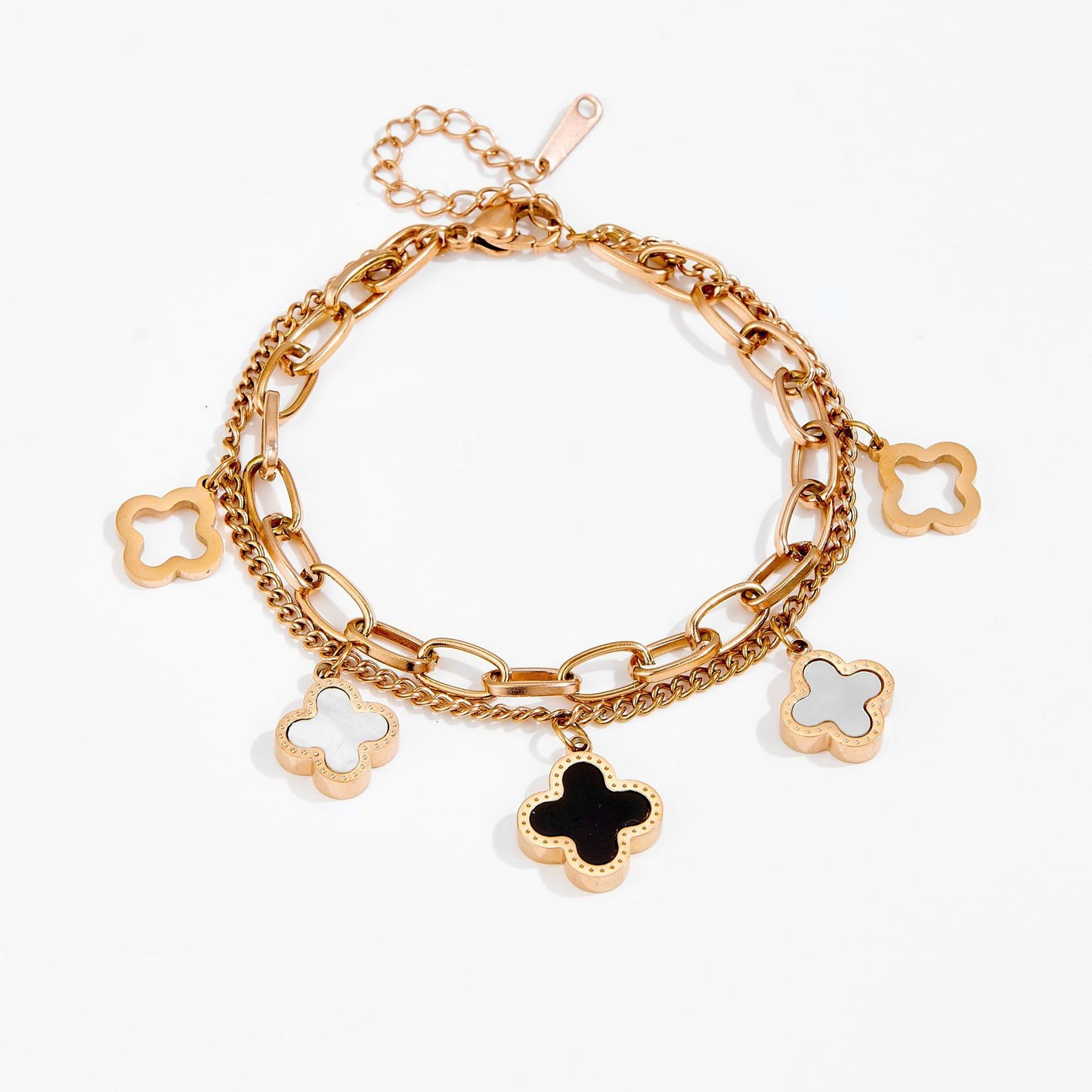 Four-leaf clover titanium steel bracelet