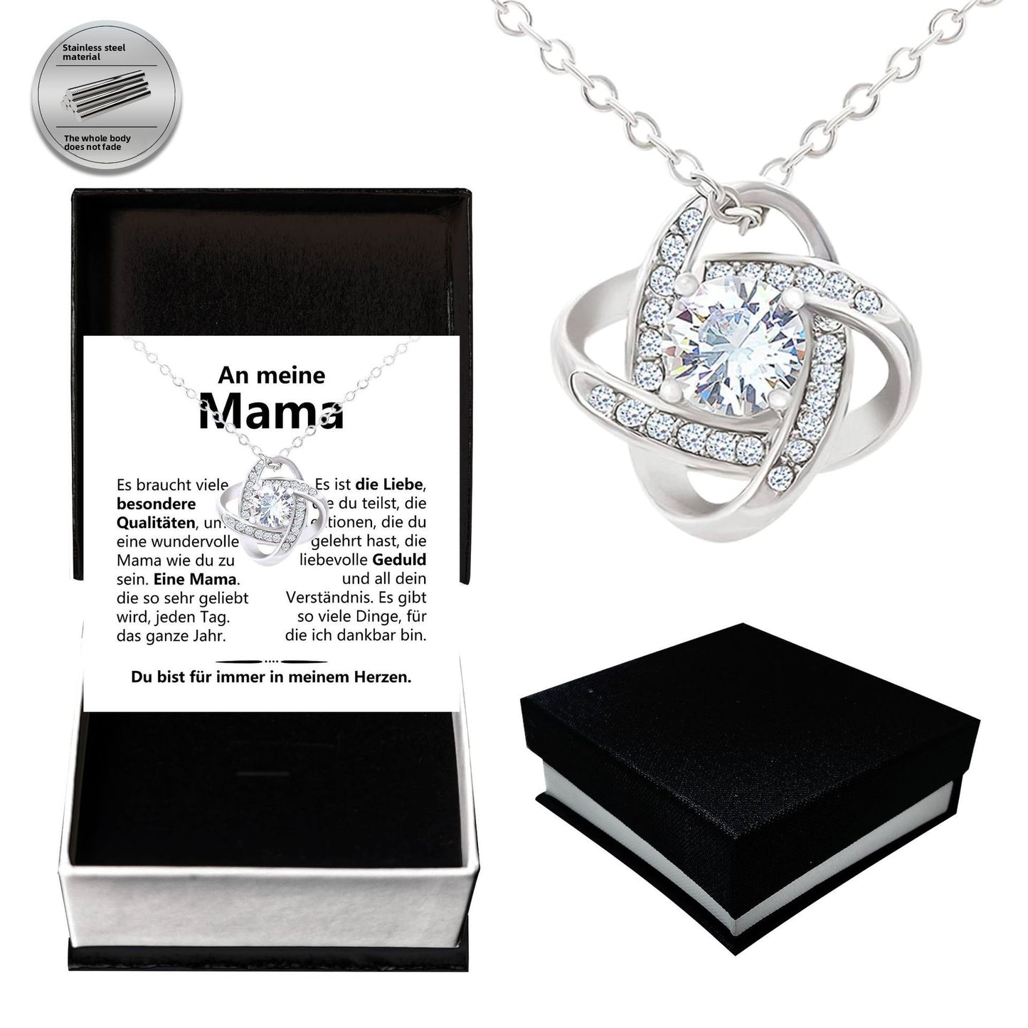 Four Leaf Clover Zircon Necklace